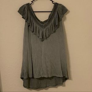 Charcoal Ruffle Tank Top